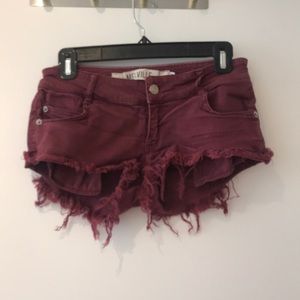 Brandy Melville frayed hem denim shorts - 0